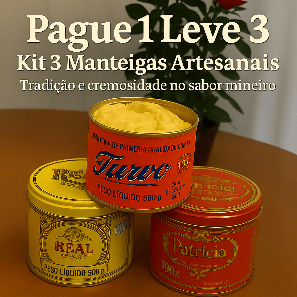 Potes de manteiga alinhados